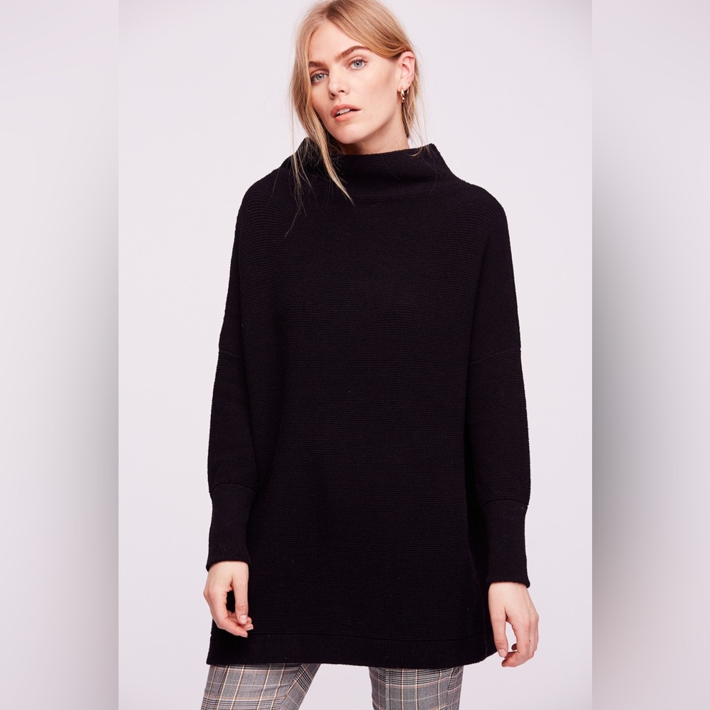 Free People Slouchy Ottoman Tunic Black